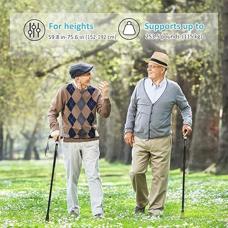 MobiliAid Elegant Foldable Walking Stick with LED Light (Black)