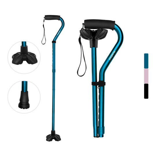 MobiliAid Ergonomic Offset Walking Stick – Blue