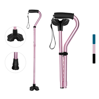 MobiliAid Ergonomic Offset Walking Stick – Pink