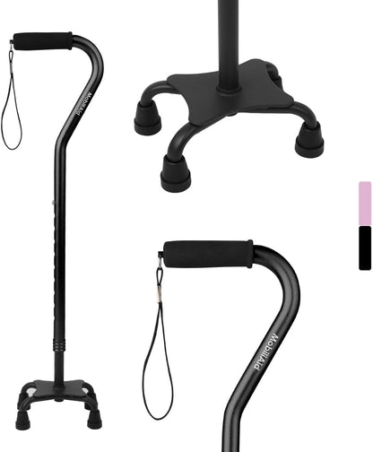 Quad Foot Walking Stick - Black