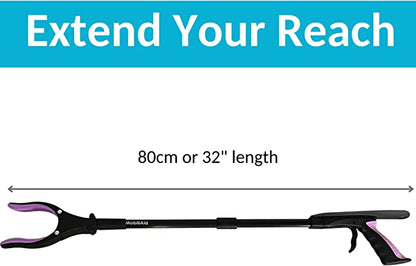 MobiliAid Multipurpose Grabber Reacher Tool with built-in LED Light and Shoe Horn