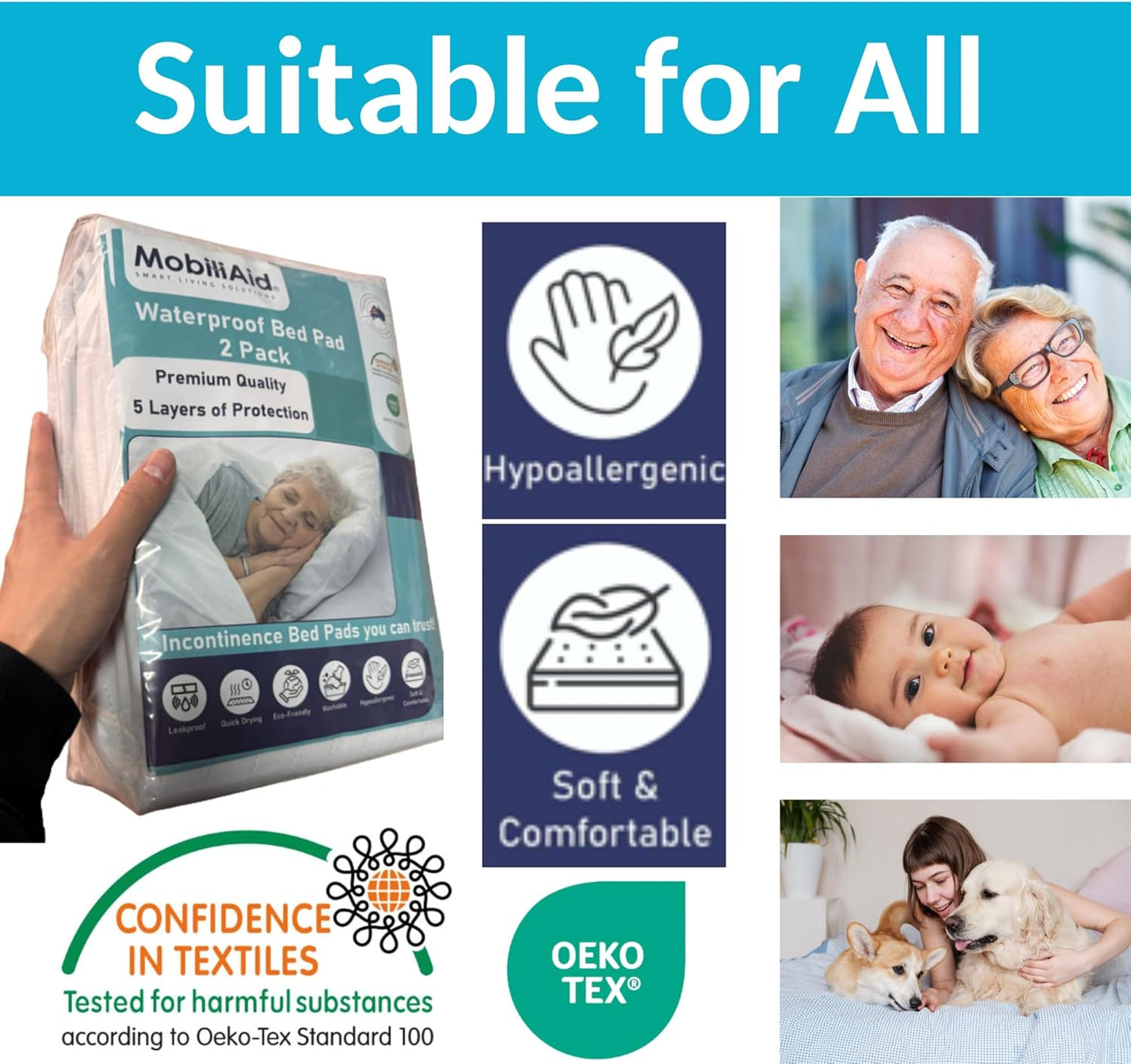 Waterproof Bed Pads – Soft, Absorbent, Washable & Reusable