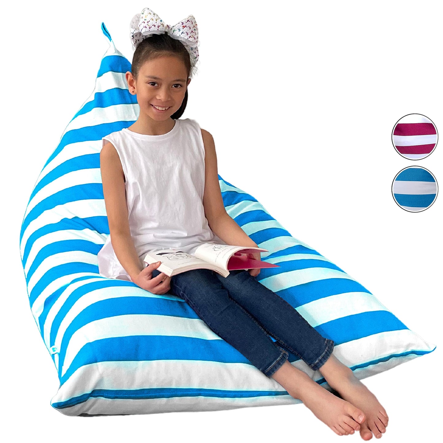 Sensory Bean Bag - Blue Striped, Triangular
