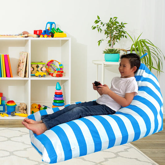 Sensory Bean Bag - Blue Striped, Triangular