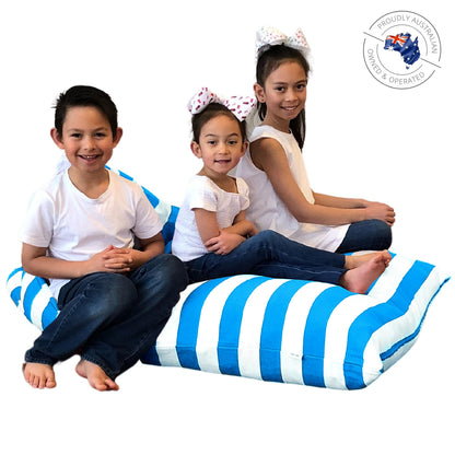 Sensory Bean Bag - Blue Striped, Triangular