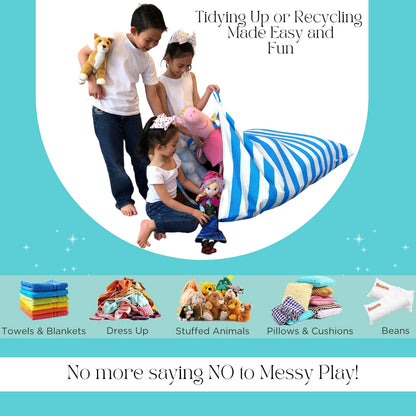 Sensory Bean Bag - Blue Striped, Triangular