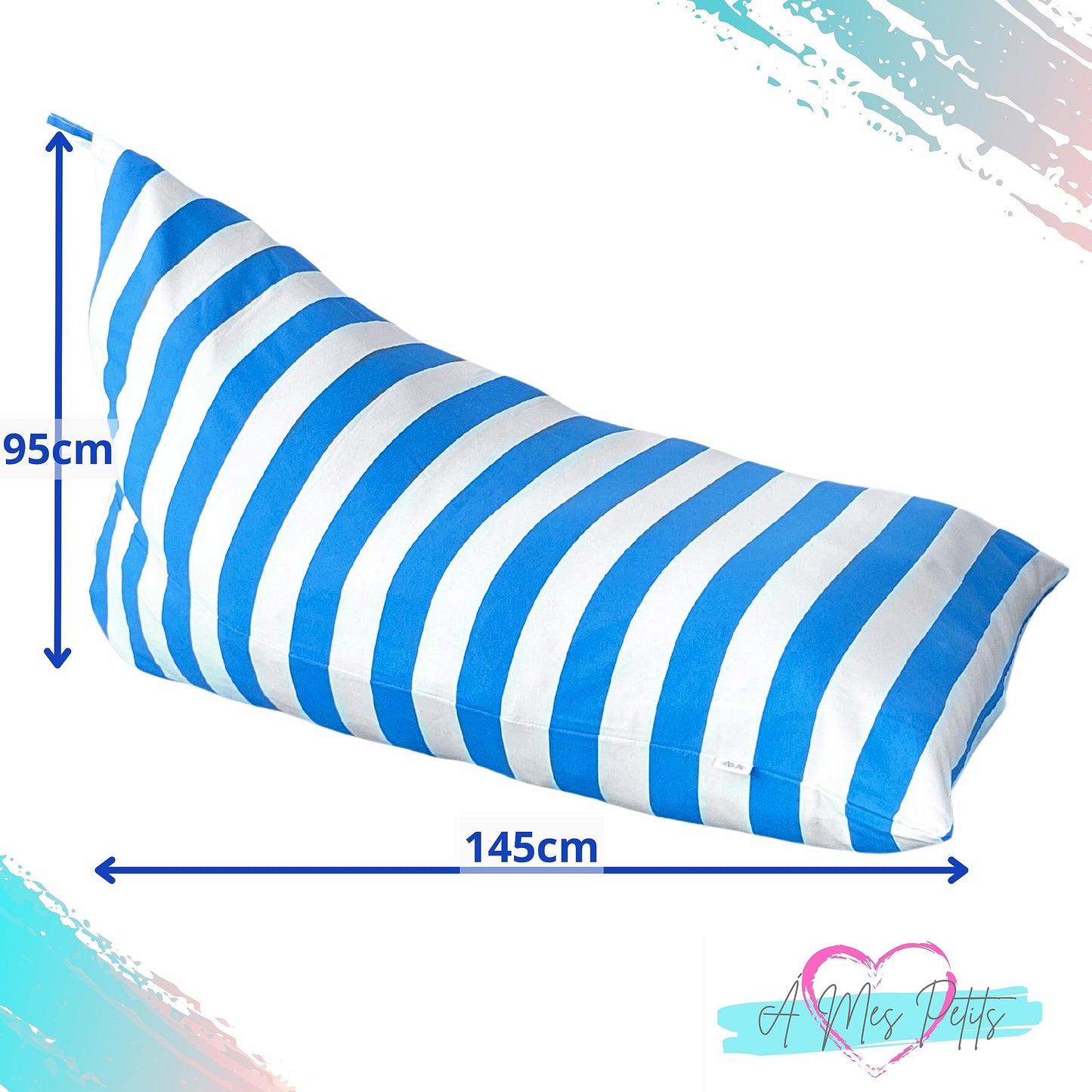 Sensory Bean Bag - Blue Striped, Triangular