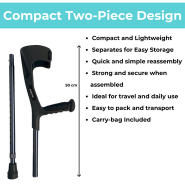 MobiliAid Forearm Crutches for Adults (Pair)