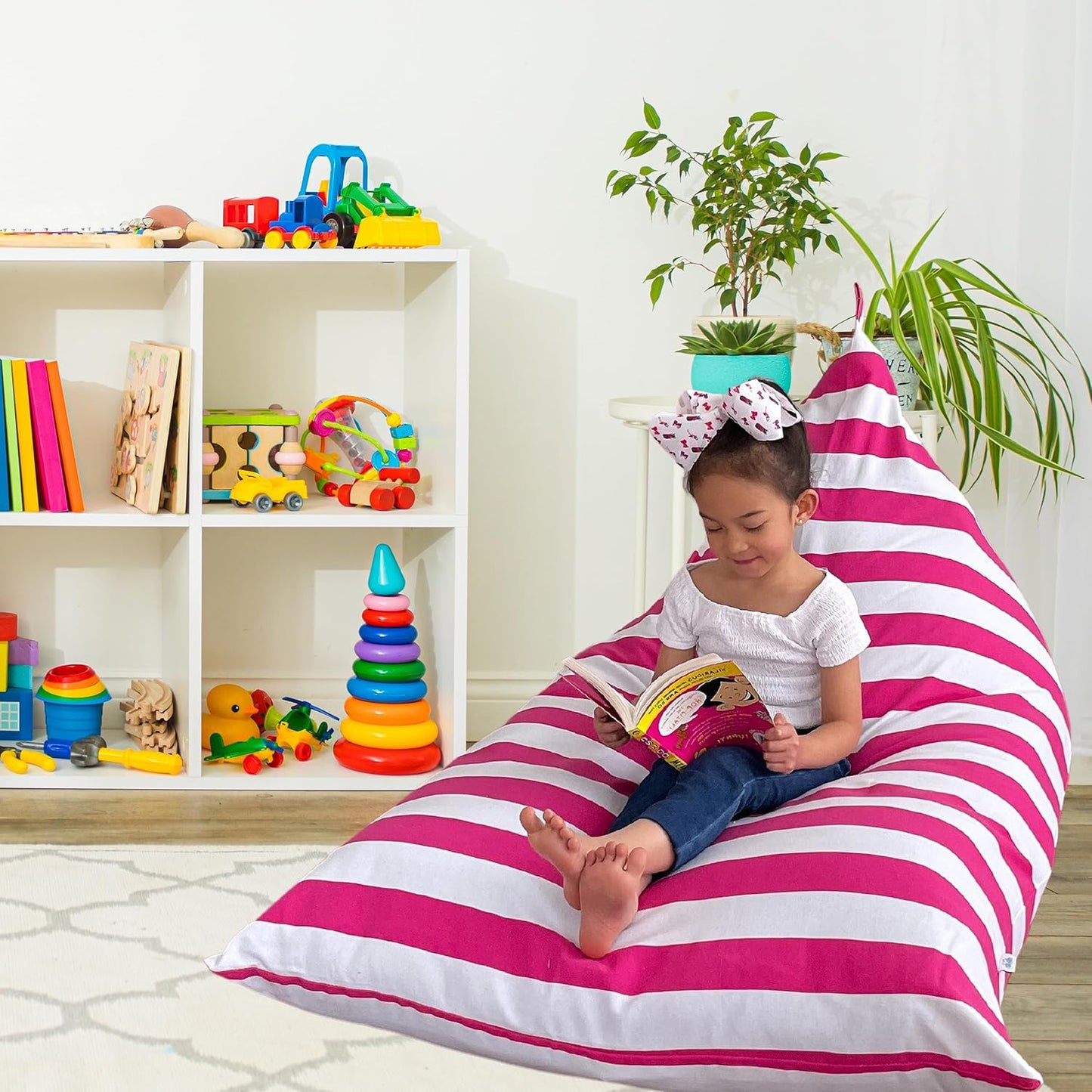 Sensory Bean Bag - Pink Striped, Triangular