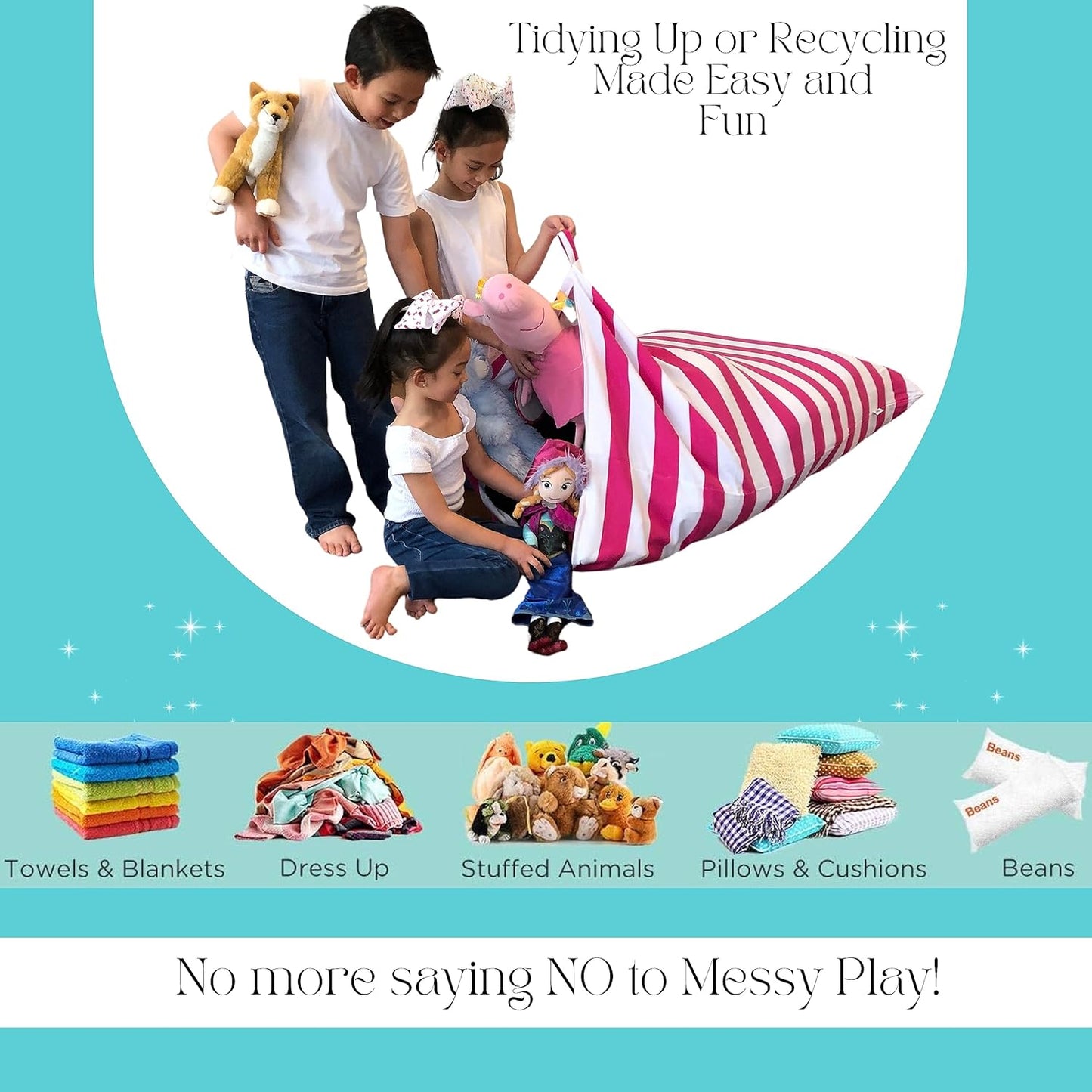 Sensory Bean Bag - Pink Striped, Triangular
