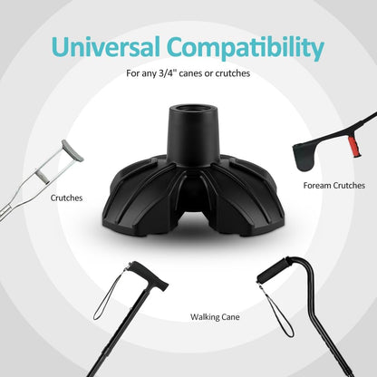 Walking Stick Replacement Quad Foot, for any 3/4 inch cane or crutch.