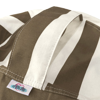 Sensory Bean Bag - Taupe Striped, Round